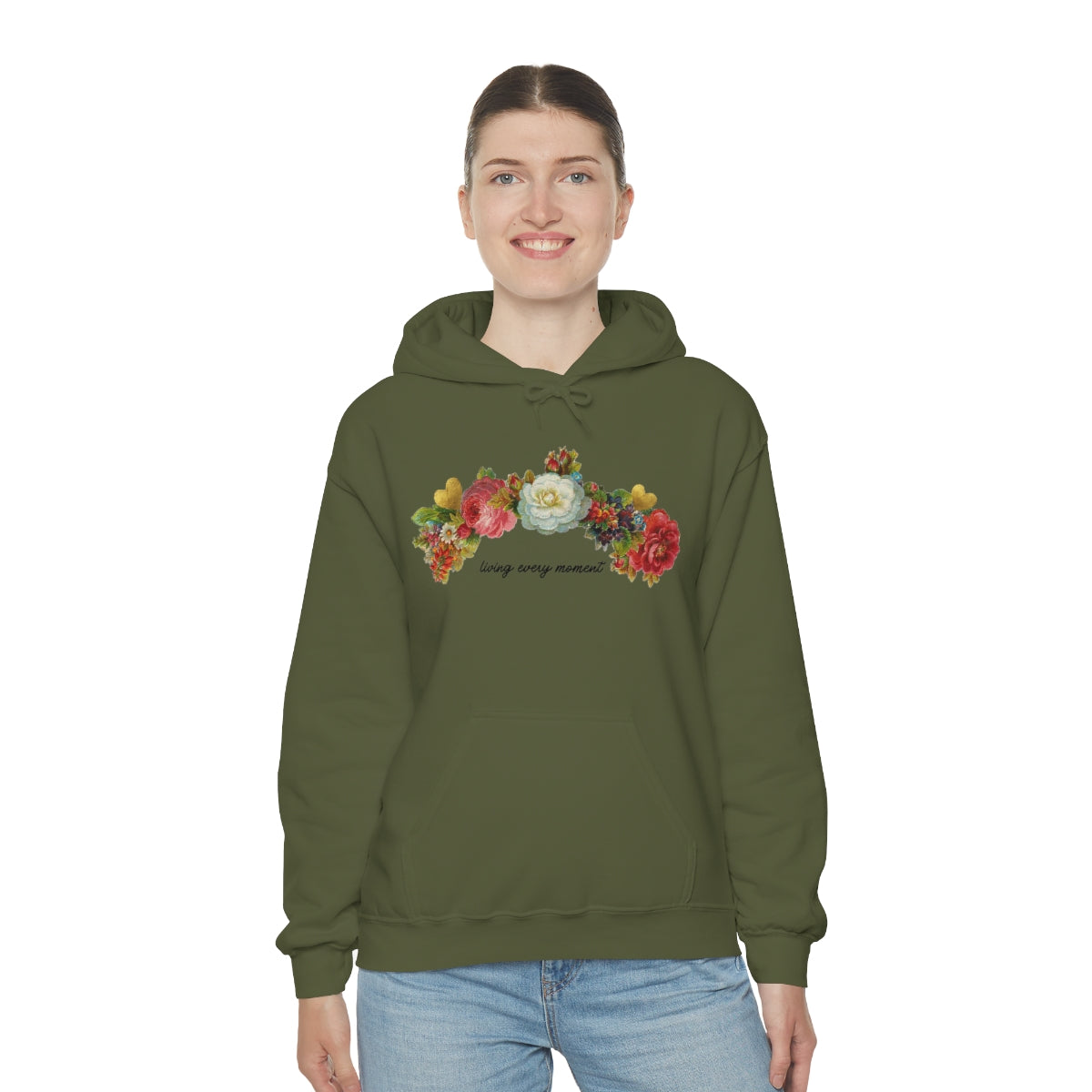 bukulu Floral Hoodie Adey Abeba Flower in Grey & Yellow | Unisex S